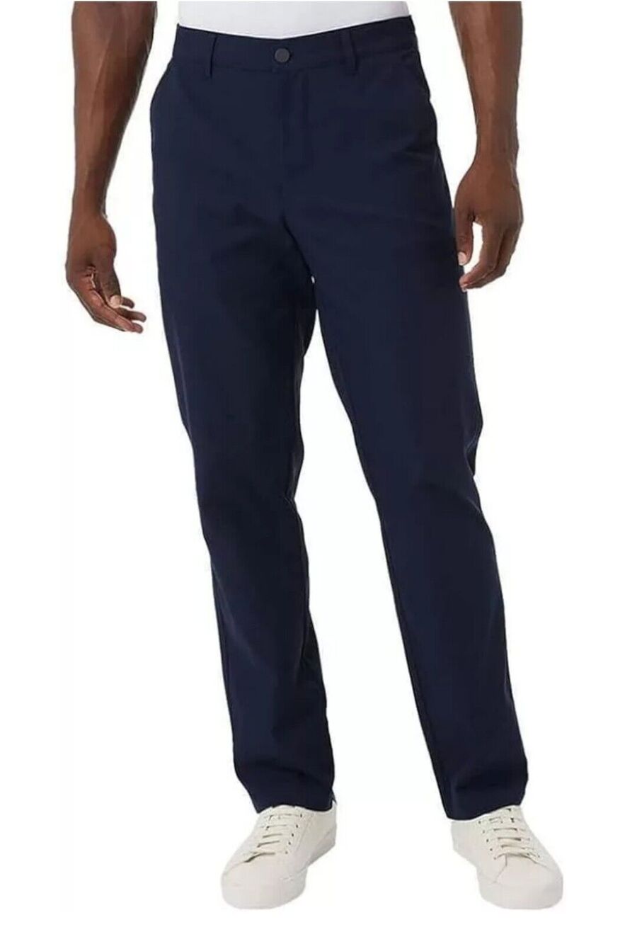 32 Degrees Cool Men's 40x30 Regular Fit Stretch Chino Pants Zip Pocket Blue